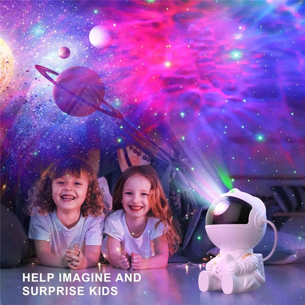 Astronaut Galaxy Starry Sky Projector Night Light Remote Control Rocket Nebula Projection Lamps For Bedroom Christmas Kids Gift