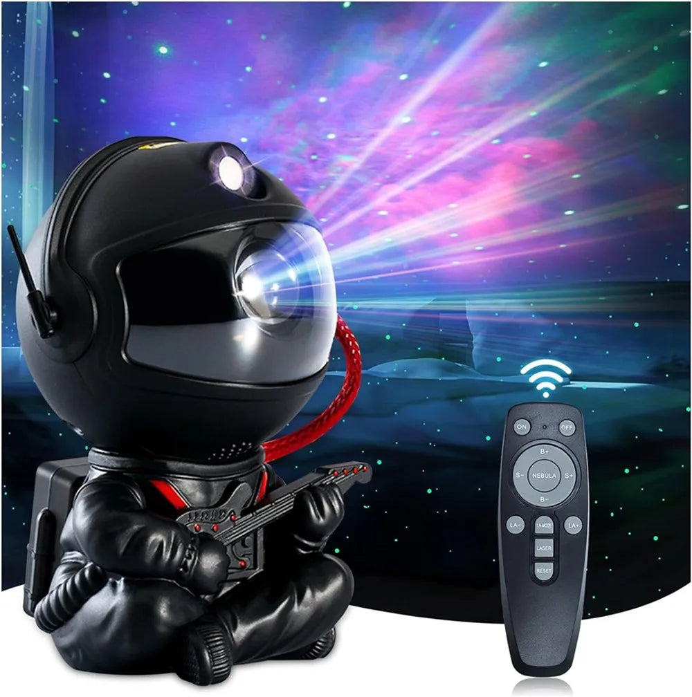 Astronaut Galaxy Starry Sky Projector Night Light Remote Control Rocket Nebula Projection Lamps For Bedroom Christmas Kids Gift