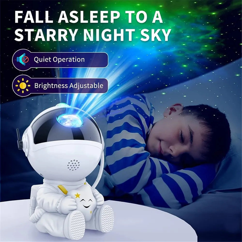 Astronaut Galaxy Starry Sky Projector Night Light Remote Control Rocket Nebula Projection Lamps For Bedroom Christmas Kids Gift