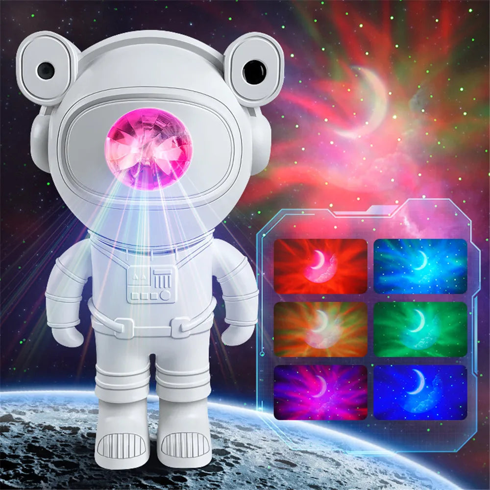 Astronaut Galaxy Starry Sky Projector Night Light Remote Control Rocket Nebula Projection Lamps For Bedroom Christmas Kids Gift